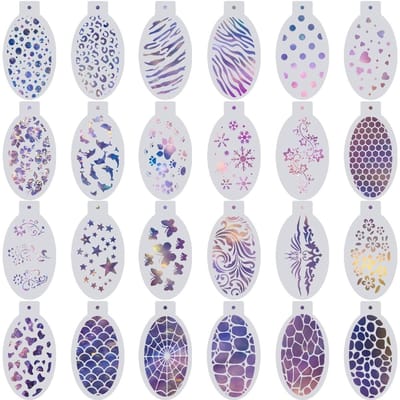 Solidchoice - Dailygoody - Herbruikbare Gezichtsverf Sjablonen - 24 Stijlen - Perfect voor Feesten - 14 x 7,5 cm - Geschikt voor Kinderen en Volwassenen - Ideaal vo..