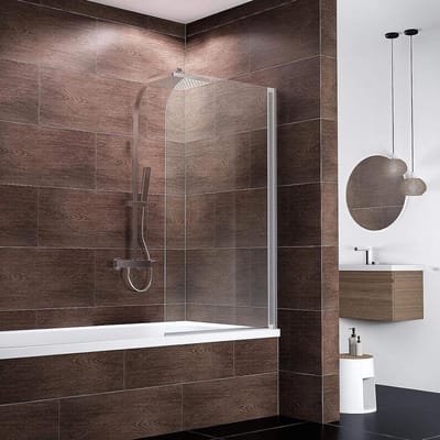 Schulte badwand - 70 x 130 cm - alu profiel - transparant veiligheidsglas - eenvoudige montage - zonder boren