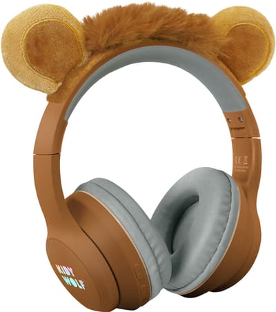 KIDYWOLF KIDYEARS Kinder Koptelefoon Leeuw – 85dB, Bluetooth & Jack, Opvouwbaar, Magnetische Oortjes, 4+