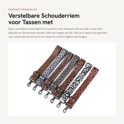 Dailygoods- Schouderriem Verstelbaar 80-140 cm - Brede Tasriem - Karabijnhaak - Duurzaam Nylon - Schouderband voor Dames/Heren
