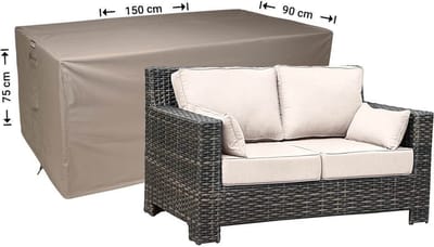 Raffles Covers Loungebank hoes - 150 x 90 H: 75 cm - RLB150straight - Waterdicht - Ademend - UV-bestendig - Elastisch rijgkoord - Beschermhoes tuinmeubelen