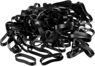 Siliconen elastiekjes kabelbinders 100 stuks antislip 1 1/4 inch plat zwart voor koordwikkeling, zakwikkels, kunst