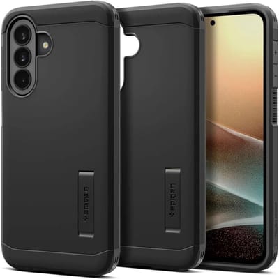 Spigen Tough Armor Hoesje Geschikt voor Samsung Galaxy A37 - Back Cover met Kickstand Zwart