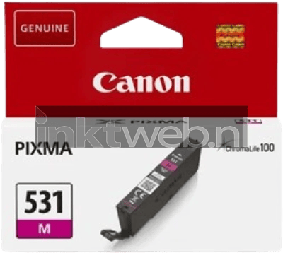 Originele Canon inktcartridge CLI-531 M (6120C001), tot 515 pagina's, enkele verpakking, magenta