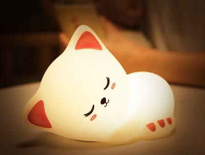 Kattennachtlampje voor kinderen, babynachtlampje, oplaadbaar babynachtlampje voor kinderen, draagbaar led-babynachtlampje voor meisjes en jongens, draagbaar siliconen nachtlampje, lichtgevend cadeau, babynachtlampje