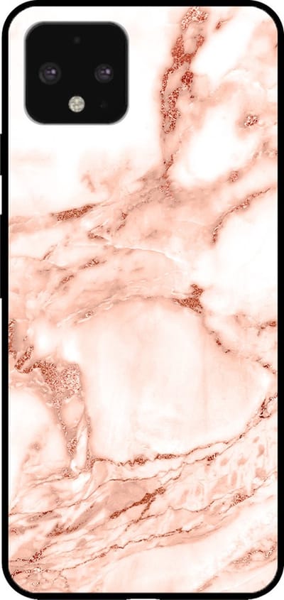 Smartphonica Telefoonhoesje voor Google Pixel 4 XL met marmer opdruk - TPU backcover case marble design - Wit Rosé Goud geschikt voor Google Pixel 4 XL