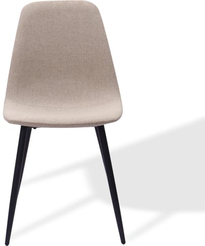 MODENUIT Eetkamerstoel - Set van 2 - Vlekwerende Stoffen Bekleding met Metalen Poten - Voor Eetkamer en Keuken - Wit
