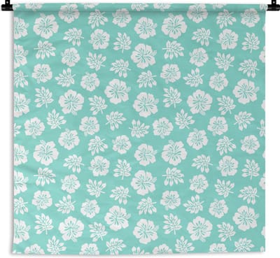 Wandkleed - Wanddoek - Hawaii - Hibiscus - Bloem - Patronen - 180x180 cm - Wandtapijt