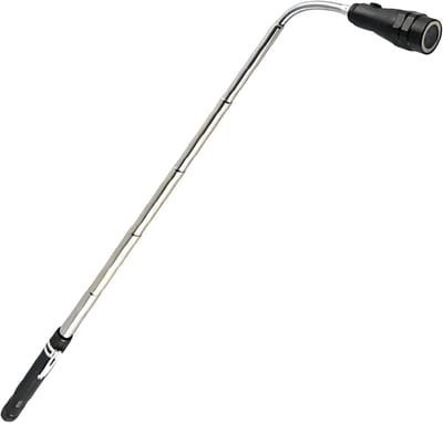 Telescopische zaklamp - Pick-up tool - Kleine onderdelen pakken - Flexibel en draaibaar - Tot 57 cm - Zwart