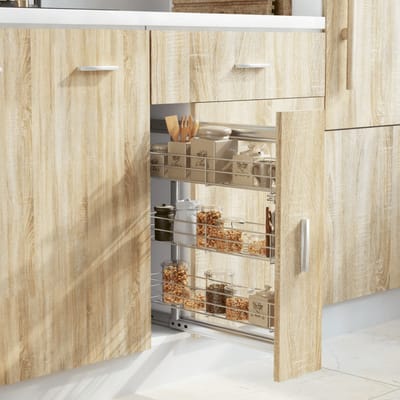 vidaXL - Draadmand - uittrekbaar - 3-laags - 47x15,5x55,5 - cm - zilverkleurig