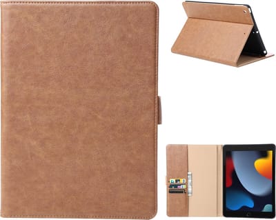 Luxe Tablet Hoes - Geschikt voor iPad Hoes 7e, 8e, 9e Generatie -10.2 inch (2019,2020,2021) - Bruin