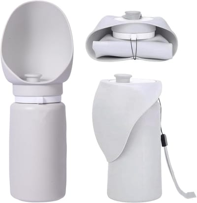 honden drinkfles-honden drinkfles onderweg-Hondenwaterfles - Opvouwbare siliconen fles voor huisdieren - Draagbare waterdispenser voor huisdieren - Buitendrinkbeker voor honden - Drinkbeker voor katten（grijs-550ml）