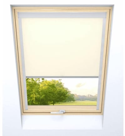 time4blinds - Dakraam Rolgordijn - Breedte 614mm, Hoogte 740mm - Compatibel met Velux, Compatibel met Fakro - Verduisterend Rolgordijn, Thermisch Rolgordijn, Zonwering voor Dakramen - Crème