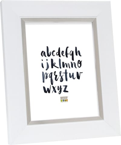 Deknudt Frames fotolijst S41NK1 - wit met zilverbies - 10x15 cm
