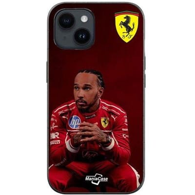 Coque de téléphone - Scuderia Ferrari - Iphone 13 - Souple - Silicone - Motif Hamilton zwart