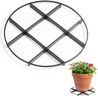 Standaards voor buiten, 25 cm, rond, houder voor bloempotten, drainage, rooster voor bloempotten, kunststof, net, voor binnen en buiten, huis, tuin, Ne