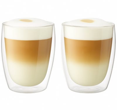 Cookinglife Latte Macchiato Glazen Barista 380 ml – Set van 2 – Dubbelwandig Elegant Design