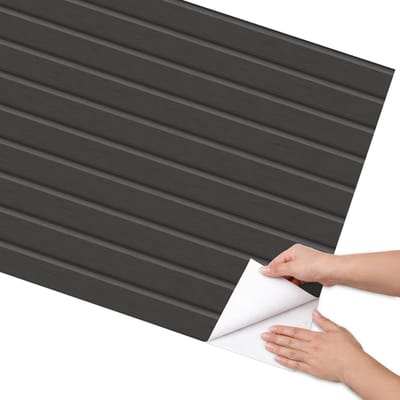 Coloray Meubel Wrap Folie - Zwart Meubelfolie - 75x150 cm - Wrapfolie Keuken Rechte strepen - Decoratiefolie - Minimalist Meubelfolie - Meubel Wrap Folie - Woonkamer decoratie - Texturen