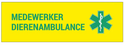 Medewerker dierenambulance autosticker binnenzijde raam | 21 x 7 cm