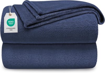 Luxe Plaid Deken 200x230 cm Donkerblauw Antistatisch voor Bank en Winter