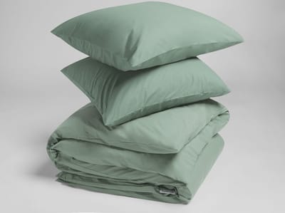 Yumeko dekbedovertrek percal katoen jade groen 260x220 + 2/60x70 - Bio, eco & fairtrade