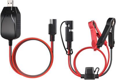 Acculader Motorfiets - Slimme Lader - Voertuigen Opladen - USB Oplaadfunctie - 180 cm - Zwart