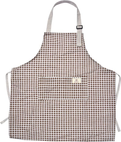 Clayre & Eef Keukenschort 65x70 cm Bruin Polyester Ruiten