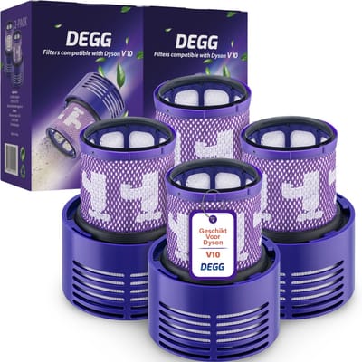 DEGG® - Hepa Filter Geschikt voor Dyson V10 - Wasbaar - Vervangt Dyson V10 Filter - Onderdelen - Duurzaam - Premium Kwaliteit - 4 STUK(S)