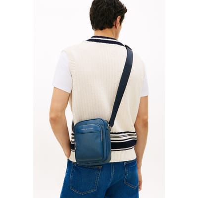 Tommy Hilfiger Flag Monogram Mini Crossover Aegean Sea Taglia: OS | Borse Outlet | Uomo