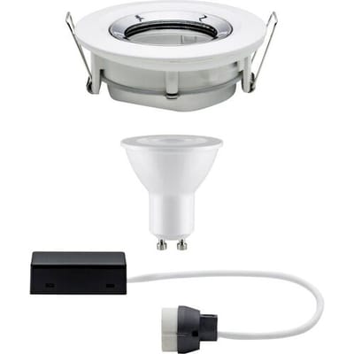 LED-inbouwlamp Nova Plus Enkele lamp zwenkbaar IP65 rond 93 mm 30° GU10 7W 460lm 230V dimbaar 2700K Wit mat, Chroom