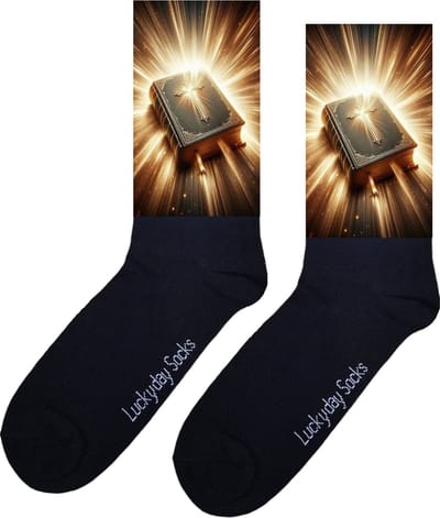 Bijbel - Verjaardag cadeau - Grappige sokken - Leuke sokken - Hem Haar sokken - Vrolijke sokken - Valentijn Cadeau - Vaderdag - Moederdag - Geloof -Bidden - God - Verjaardag cadeau - Kerst cadeau - Leuk Cadeau - Sokken maken Happy - Maat 37-44