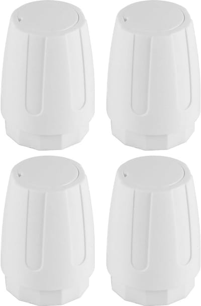 Radiatorventieldoppen - Thermostaatknoppen Verwarmingsverdeler - Temperatuur Regelen - M30x1.5 Schroefdraad - 4 stuks - Wit