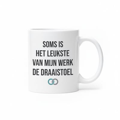Soms Is Het Leukste van Mijn Werk de Draaistoel Mok – Grappige Kantoorquote Koffiemok 330 ml