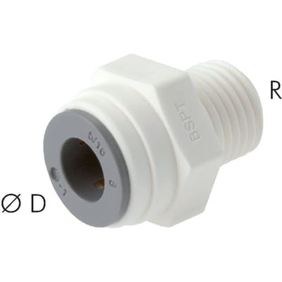 3/8'' x R1/4'' POM Insteekfitting buitendraad EPDM [5 Stuks]