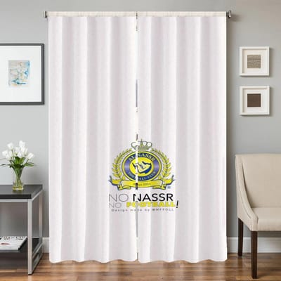Huisinterieur Keukengordijnen voor Woonkamer 2 Stuks Verduisterende Gordijnen Deurgordijn Al-Nassr FC Scheidingswand Slaapkamerdecoratie W50xH70cmx2pcs-CL white