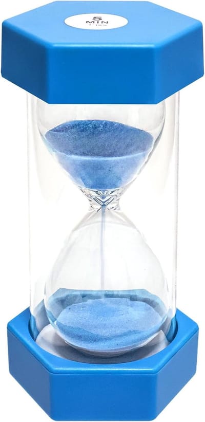 5-Minuten Zandloper - Anti-Val en Kleurrijk - Geschikt voor Kinderen, Keuken en Klaslokaal - Leer- en Spel Timer - 1 Stuk