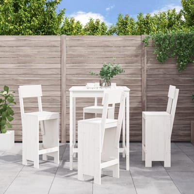 vidaXL - 5-delige - Barset - massief - grenenhout - wit