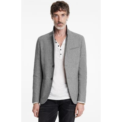John Varvatos Allen Jacket - Slim Fit Notch Lapel Jack Tea Stain Size: 46 | Blazers Outlet | Heren | Grijs