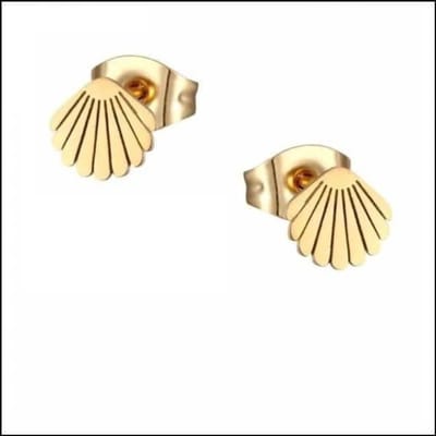 Aramat Jewels | Oorbellen | Prachtige Schelp Oorbellen | Goudkleurig | |9mm | Staal | Kinderen, Volwassenen | Verkleurd niet