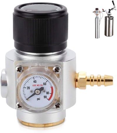 Dailygoody - CO2-regelaar - Mini-CO2-gasregelaar - Duurzaam en stevig - Zilver - Geschikt voor Soda Stream - Handmatig instelbaar - Ideaal voor frisdr...