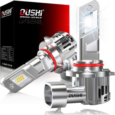 OUSHI HB3 LED-koplampen, 600% geoptimaliseerd, 6500 K xenonwit, 1:1 mini-formaat, 30000 lm, plug-and-play, 9005-bulb, set van 2