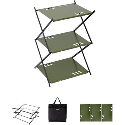 Support de rangement amovible pour tasses et bols de Camping en plein air, étagère suspendue avec trou de panneau en alliage d'aluminium vert