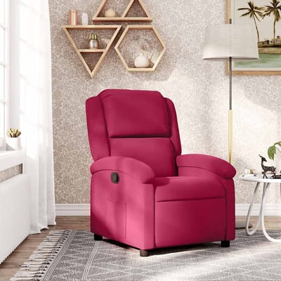 vidaXL - Fauteuil - verstelbaar - fluweel - wijnrood
