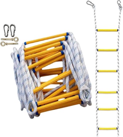 Reddingsladder - Noodladder - Veilige Ontsnapping - Antislip Hars Treden - 5 Meter - Geel