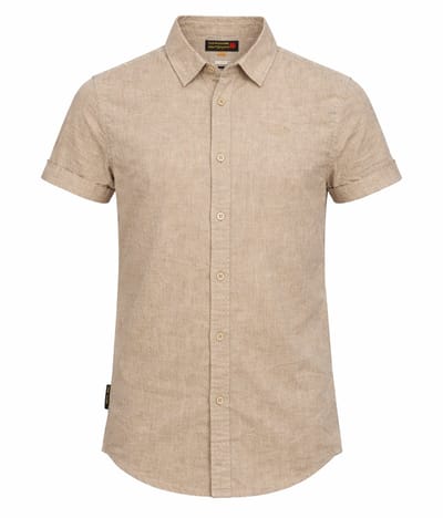 Norlund - Heren Overhemden Cran Linnen Shirt - Beige - Maat M