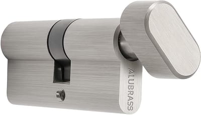Deur Cilinder - Sluitcilinder Knop - Veiligheid Woning - Draaiknop Binnenzijde - 30/45 mm - Nikkel Satijn