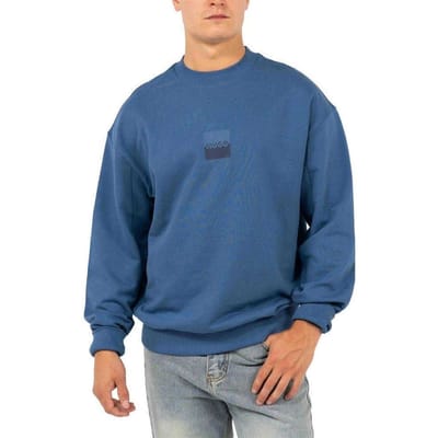 Hugo Heren-sweatshirt met logo en verlaagde schouders, normale pasvorm (Medium Blauw)