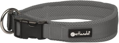 Petlando Hondenhalsband Mesh Antraciet - Klikhalsband - 55-60/4 cm