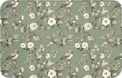 Badmat 80x50 cm - Antislip - Botanisch - Vogels - Groen - Badmatten voor badkamer - Badkamermat - Douchemat - Badkamer mat