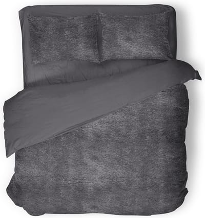 Eleganzzz Dekbedovertrek Flanel Fleece - Dark Grey - Dekbedovertrek 240x200/220cm - 100% flanel fleece - Lits Jumeaux dekbedovertrekken - 240x220cm - Fluffy Dekbedovertrek - Effen Dekbedovertrek
